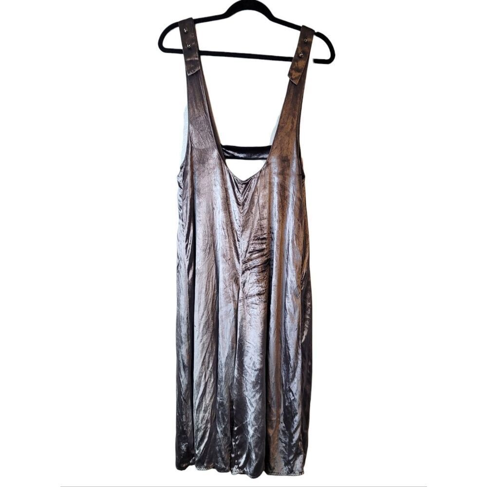 Maeve Anthropologie Silver Purple Wide Leg Overall Jumpsuit Size S